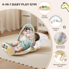 Suihuooo Baby Play Gym piano panel lighting and music enhance auditory and visual attention.