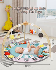 Suihuooo Baby Play Gym washable fabric keeps the mat clean for baby skin safety