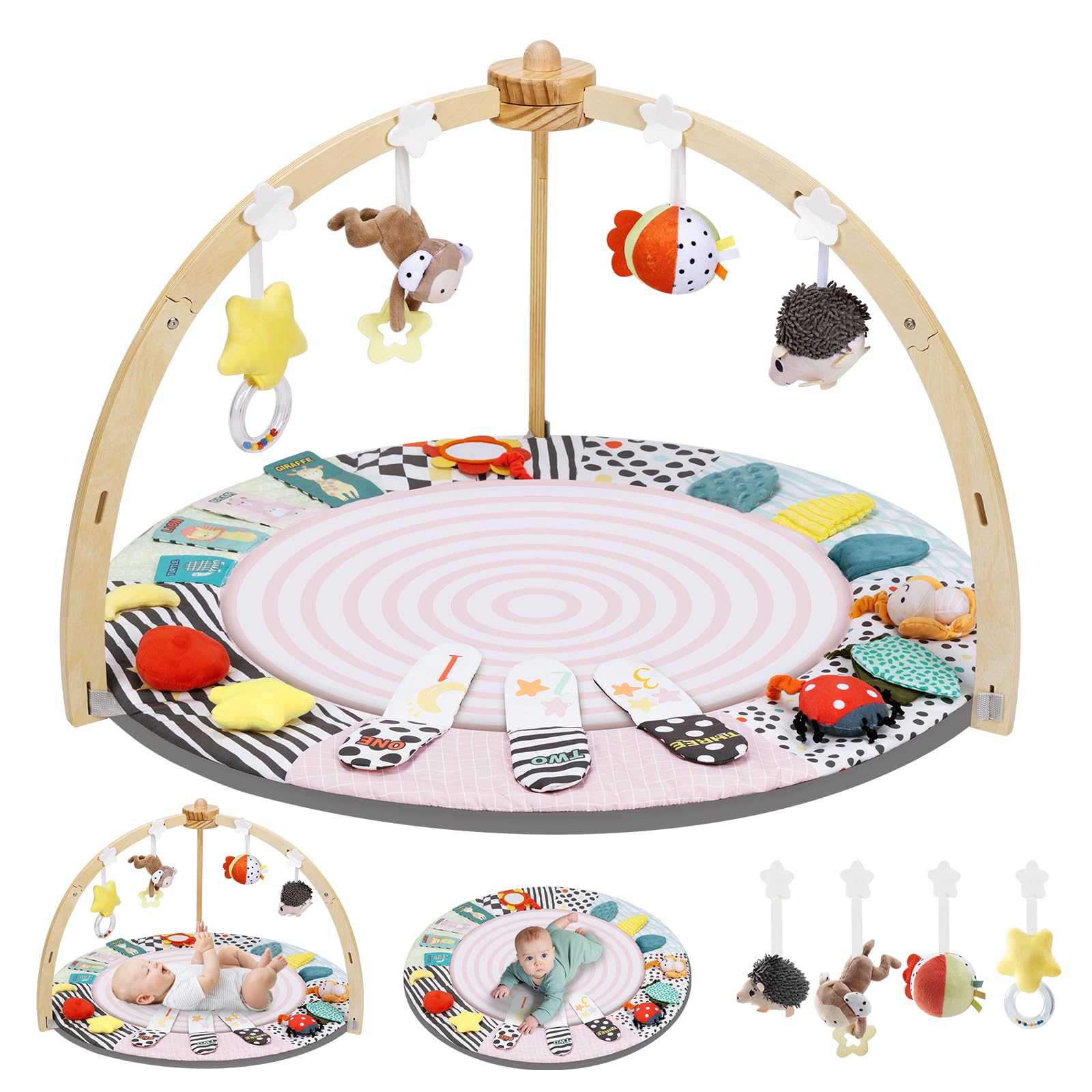 Suihuooo baby play mat with six developmental zones supports early learning and sensory exploration.
