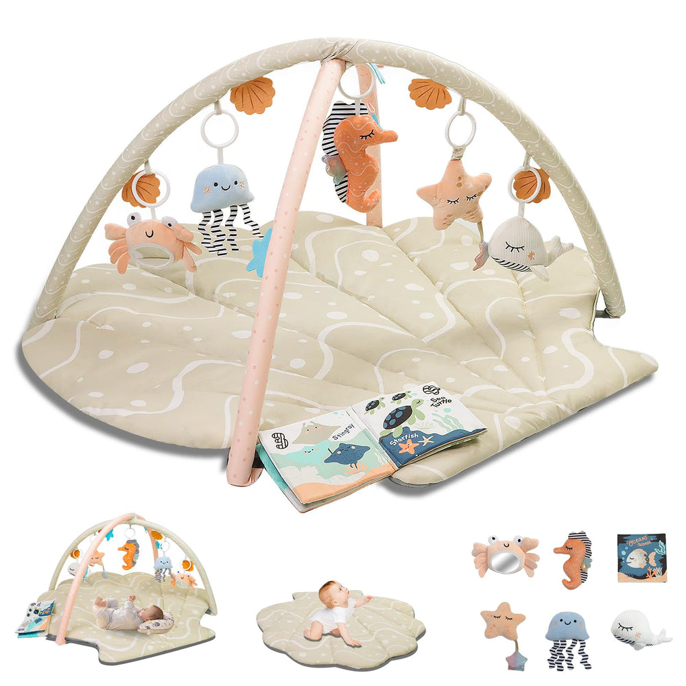 Siuhoooo beige oversize shell baby play mat for roomy tummy time surface