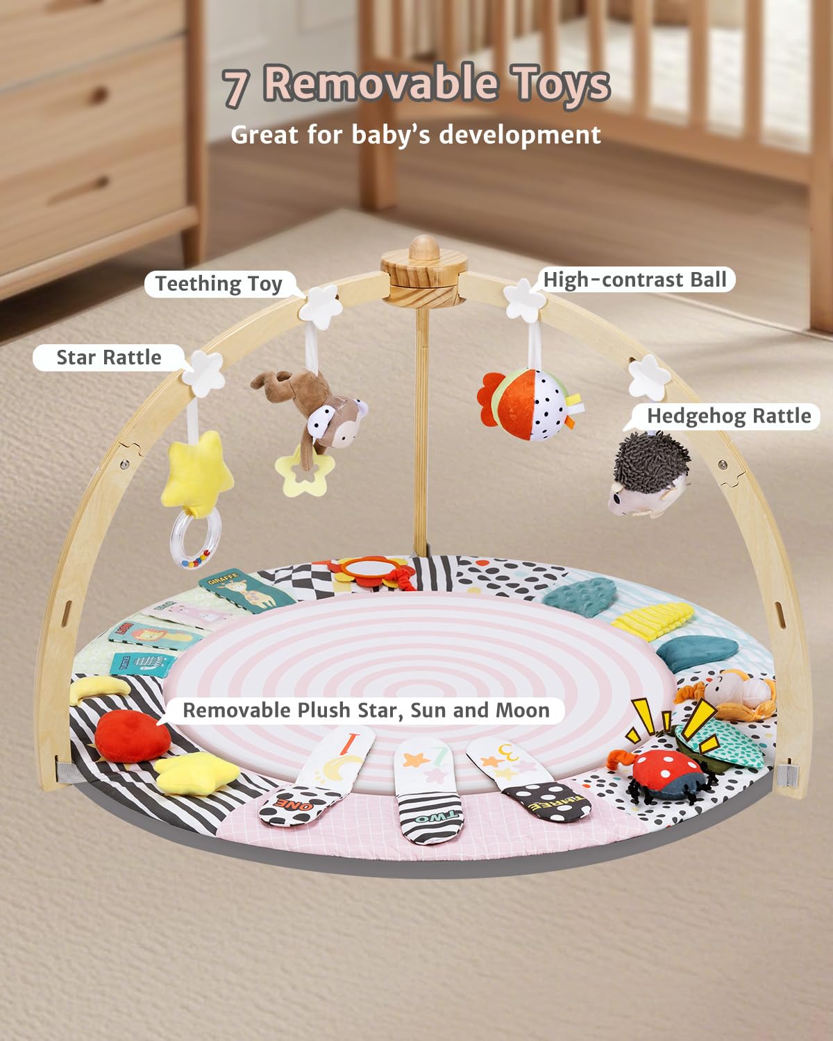 Suihuooo detachable sensory toys star rattle add tactile interest for baby exploration.