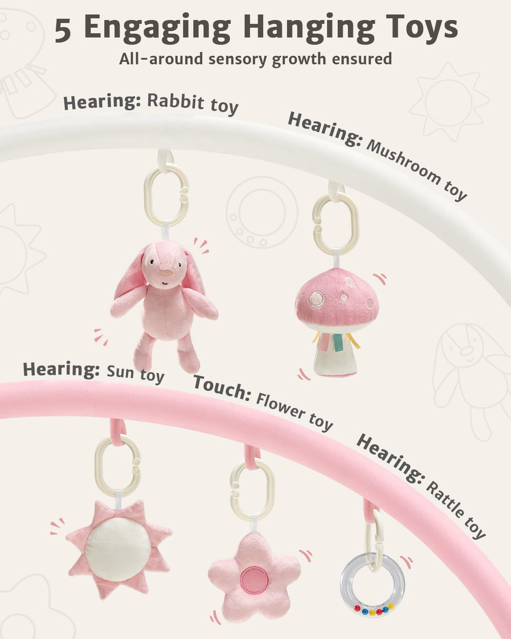 suihuooo detachable-toys five-toys enhances grasping and fine motor skills during exploration