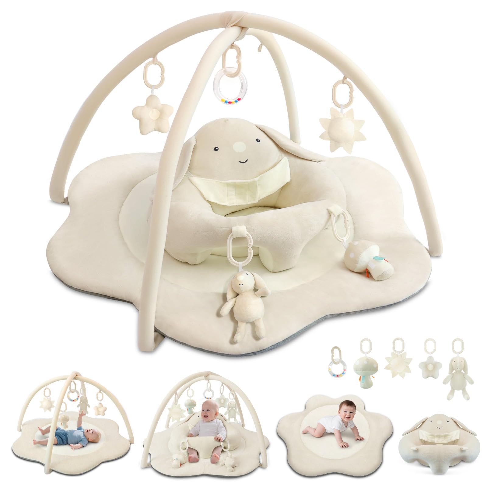 suihuooo flower-shaped play mat captures baby’s attention and supports visual exploration.