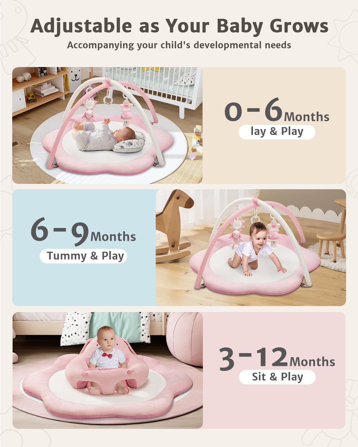 suihuooo soft non-toxic materials ensure gentle skin contact and safe playtime for babies