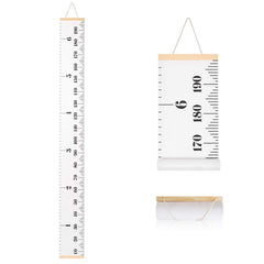 Sujayu Growth Chart canvas close-up highlighting durable fabric and clear dual measurement scales.