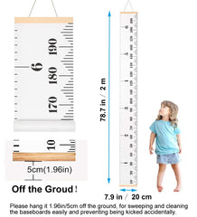 Sujayu Growth Chart wall-hanging rope demonstrates easy installation and removable wall decor.