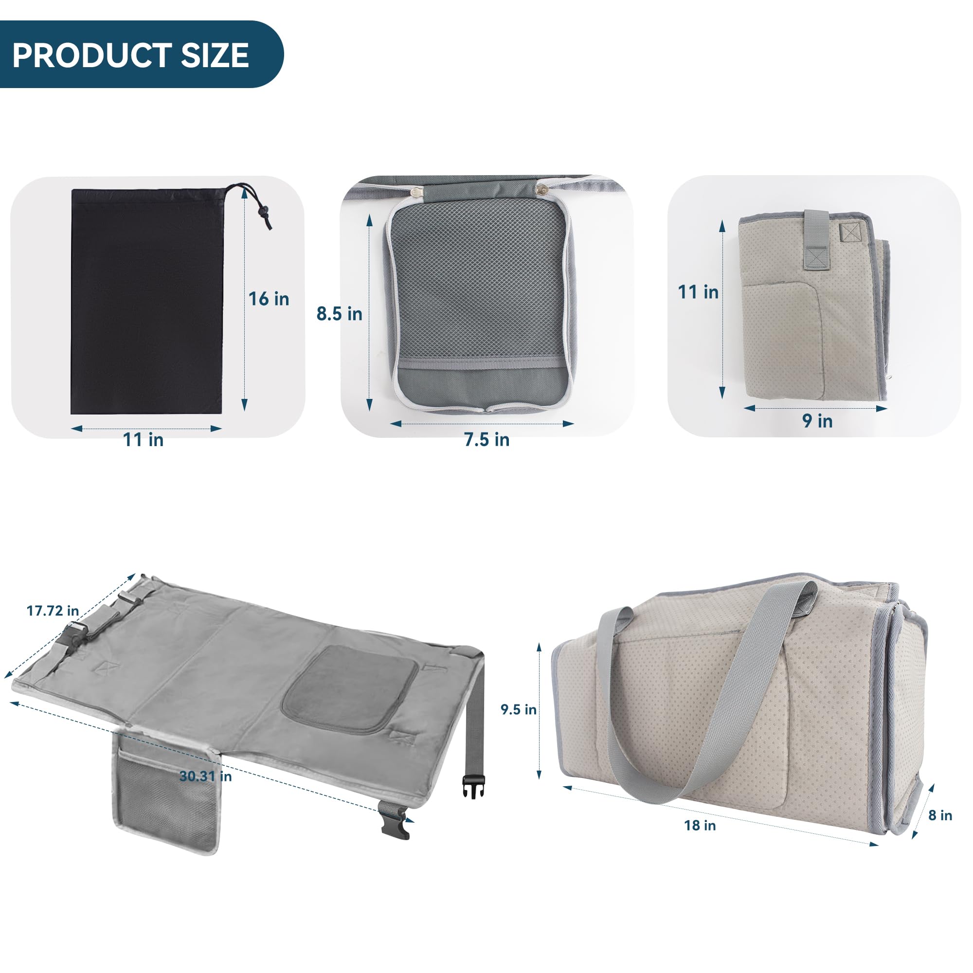 Sukubiui toddler airplane bed with luggage strap keeps hands free.