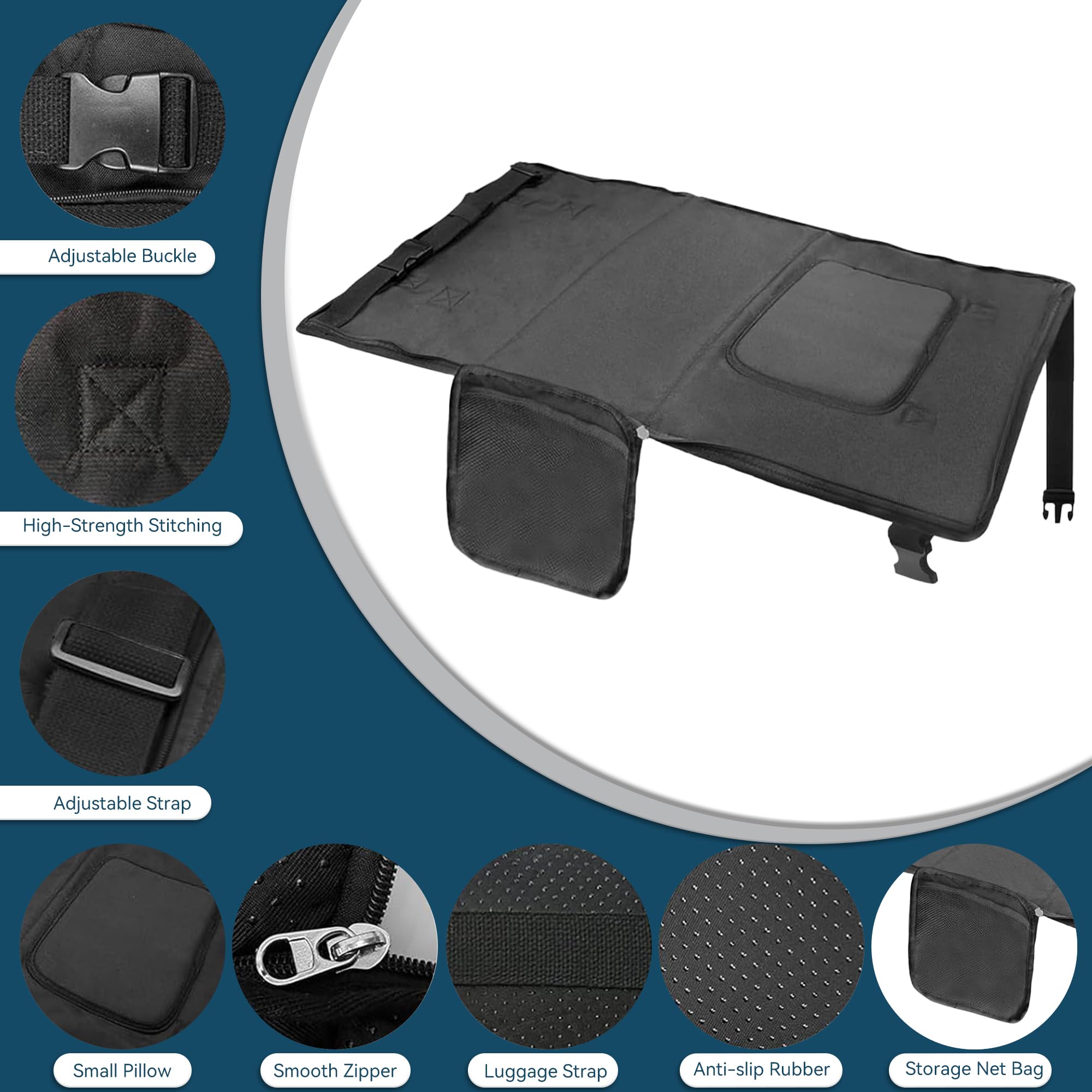 Sukubiui Toddler Airplane Bed non-slip-base keeps the surface steady on bumpy airplane seats.