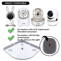 Sully baby monitor shelf mount on wall demonstrates ideal positioning for clear view.