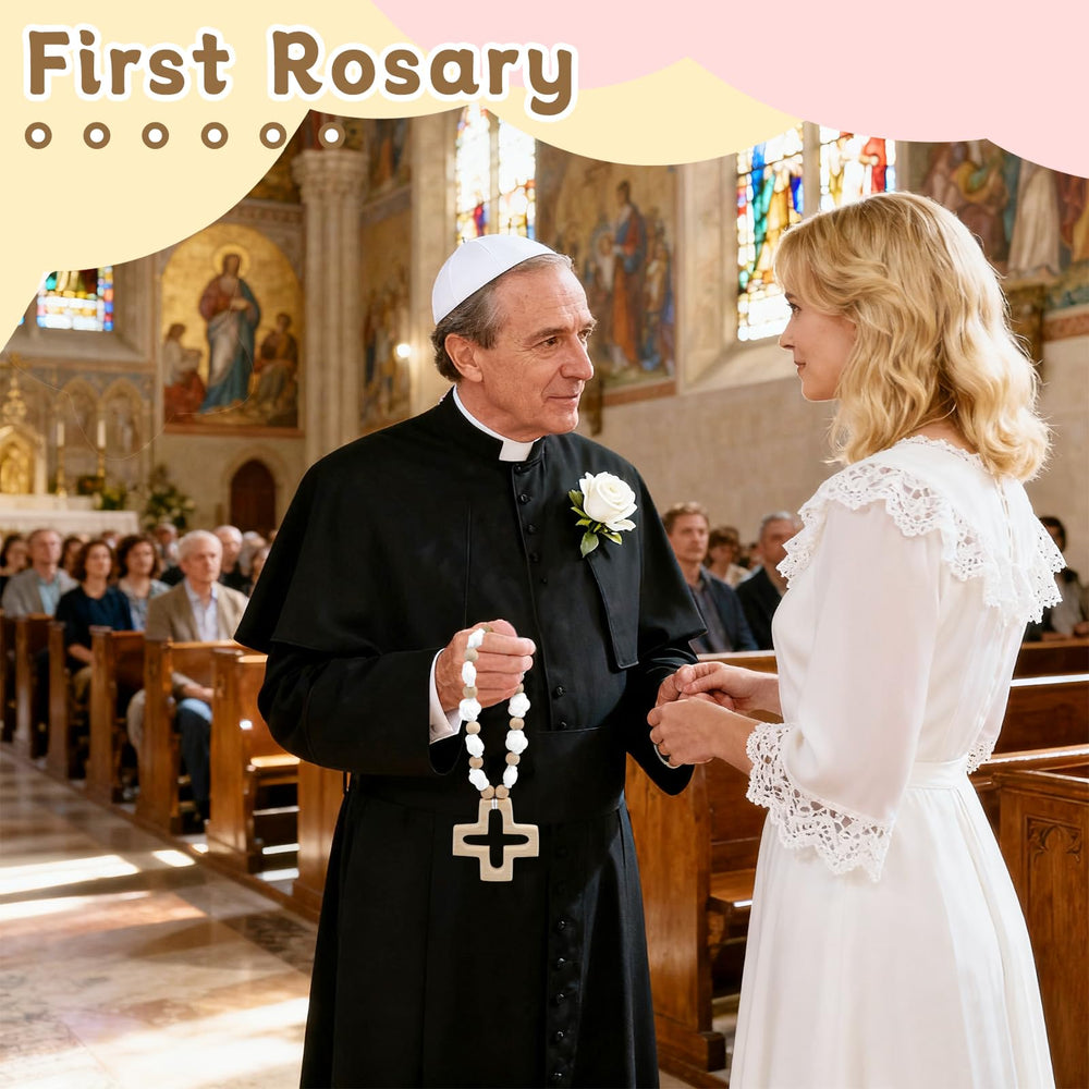 Sumalon rosary cross 7x7cm as a meaningful First Communion keepsake.