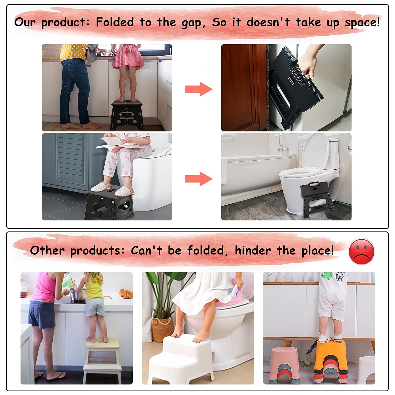 SUMBABO safety-lock on step stool keeps it stable during use.