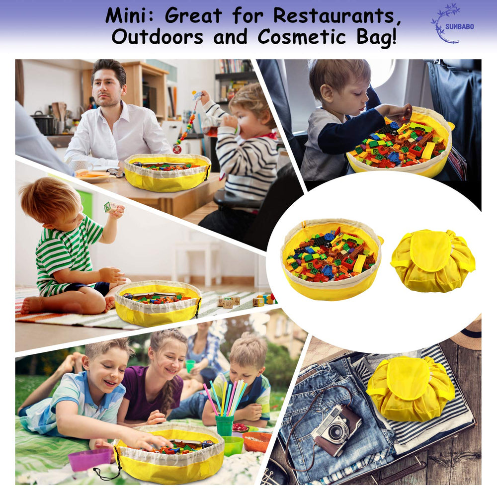 SUMBABO spread-out toy mat creates large play surface for bricks.
