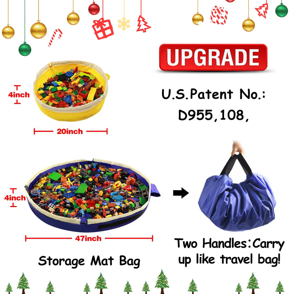 SUMBABO toy storage mat mini yellow portable bag for outings with toys.