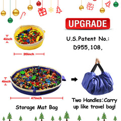 SUMBABO toy storage mat mini yellow portable bag for outings with toys.