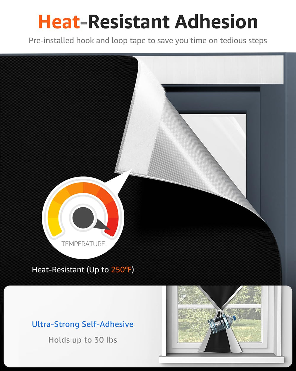 Sumobaby heat-resistant magic tapes ensure secure drill-free installation.