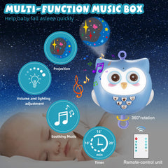 SUMWE crib-mobile remote control rotation for effortless calming and versatile setup.