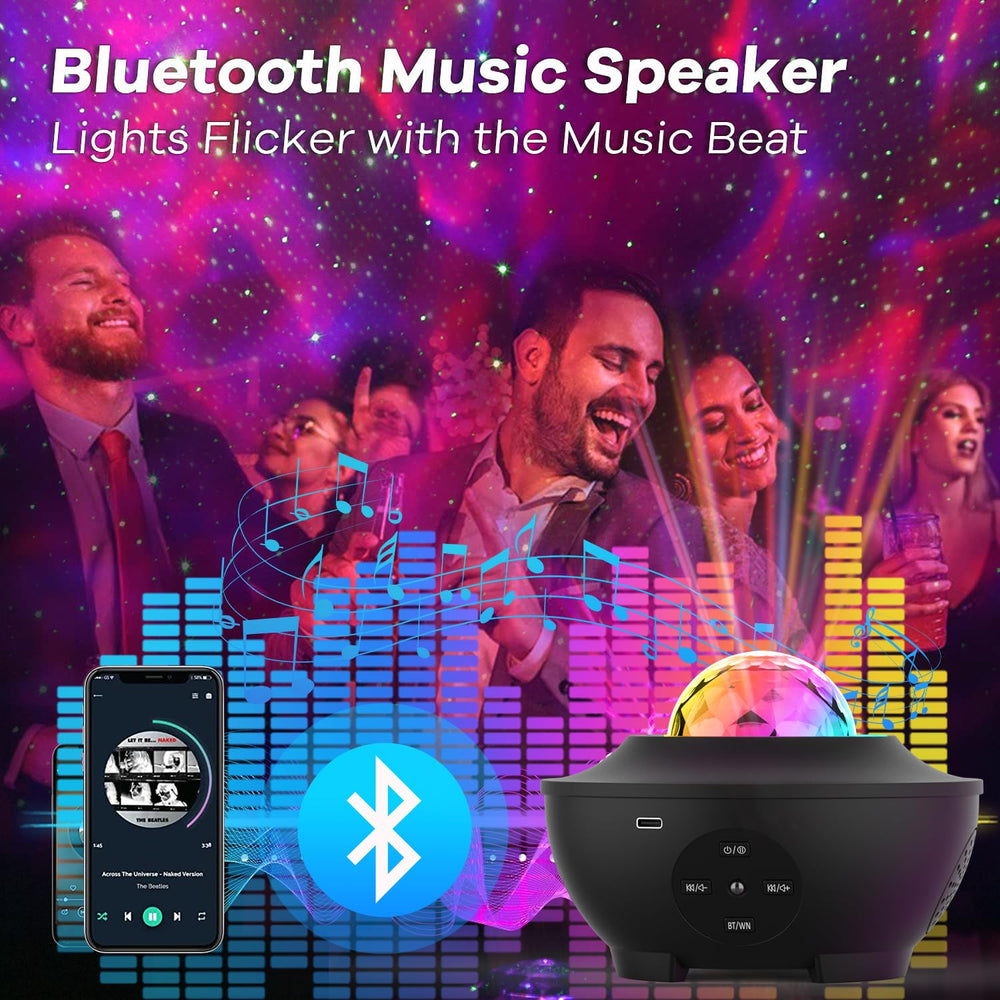 Sunbox built-in Bluetooth speaker enables music and light sync for a mini party.
