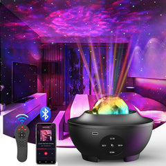 Sunbox Star Projector Bedroom Setup showcases calming star ceiling visuals for relaxation.