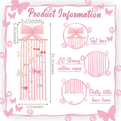 Suncalla girls room decor bow organizer neatly displays headbands and clips in a playful way.