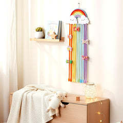 Suncalla girls room decor bow display adds playful rainbow charm to any space