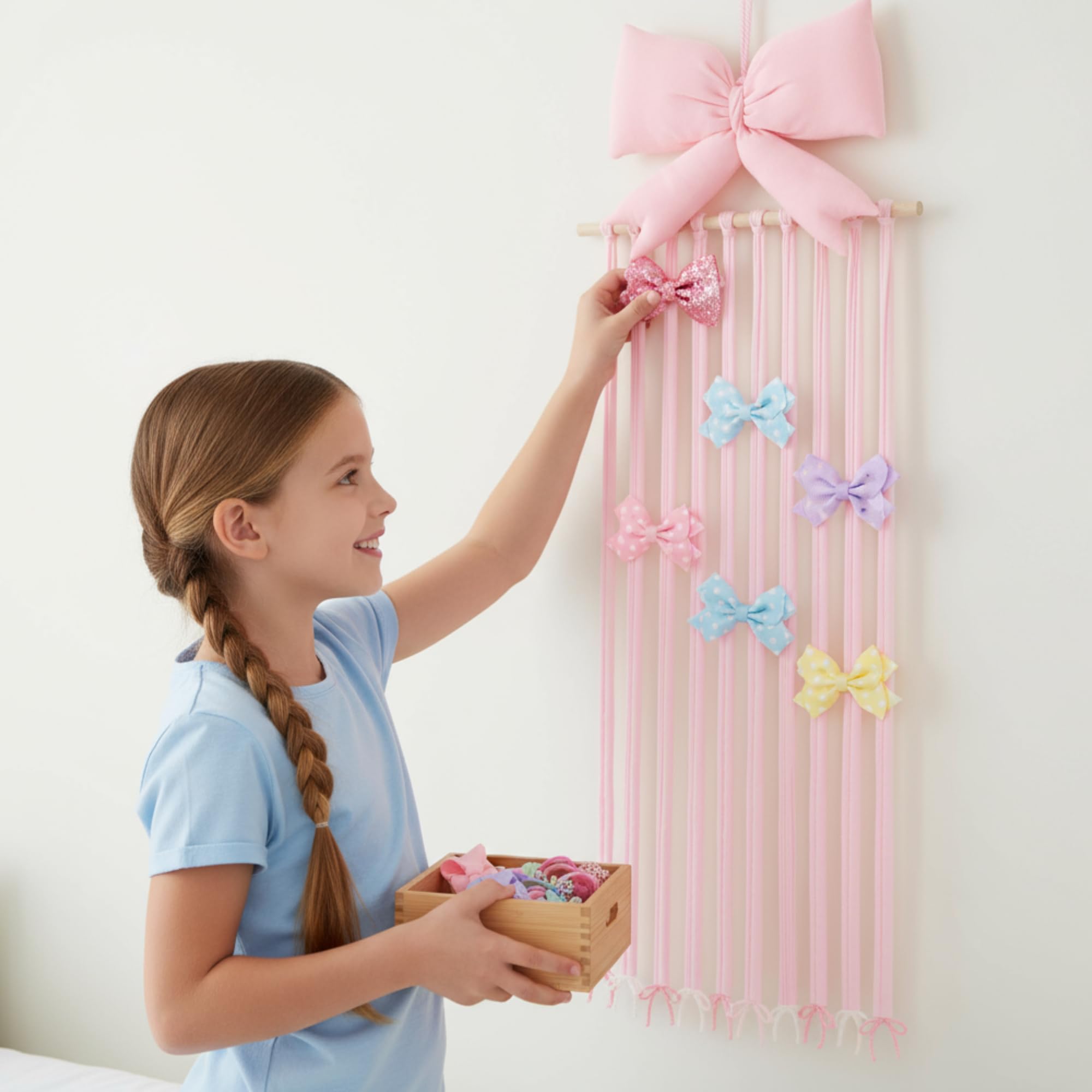 Suncalla hanging bow holder mounted on a wall for quick access.