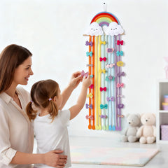 Suncalla wood and cotton bow organizer provides sturdy, kid-friendly storage for accessories
