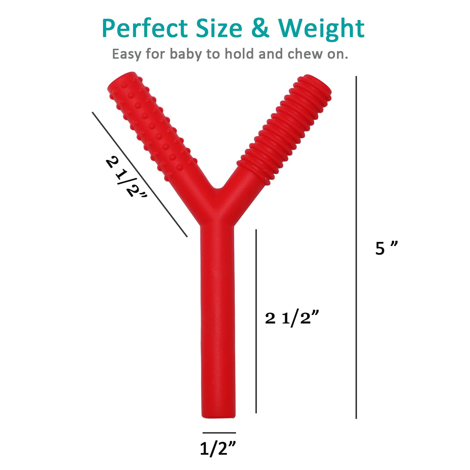 SunCore Direct hollow design teether tube enables safe bite and oral motor support.
