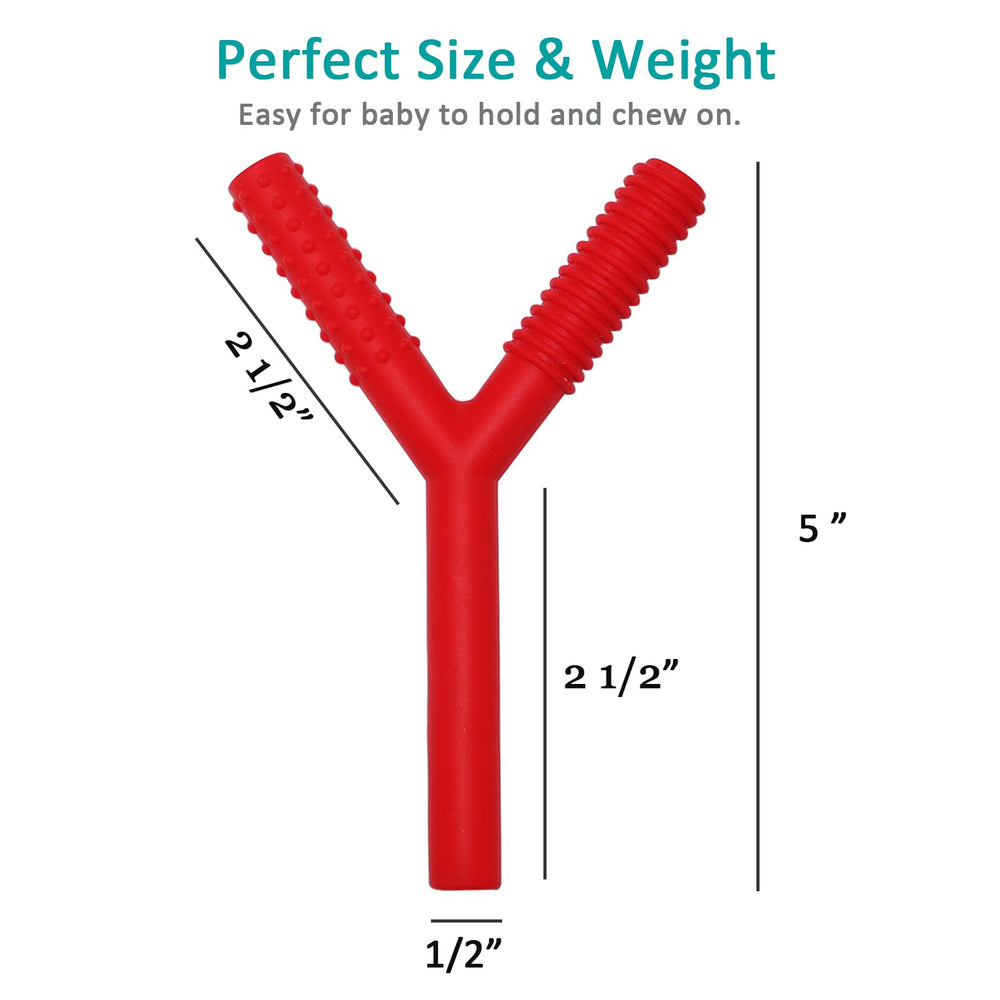 SunCore Direct hollow design teether tube enables safe bite and oral motor support.