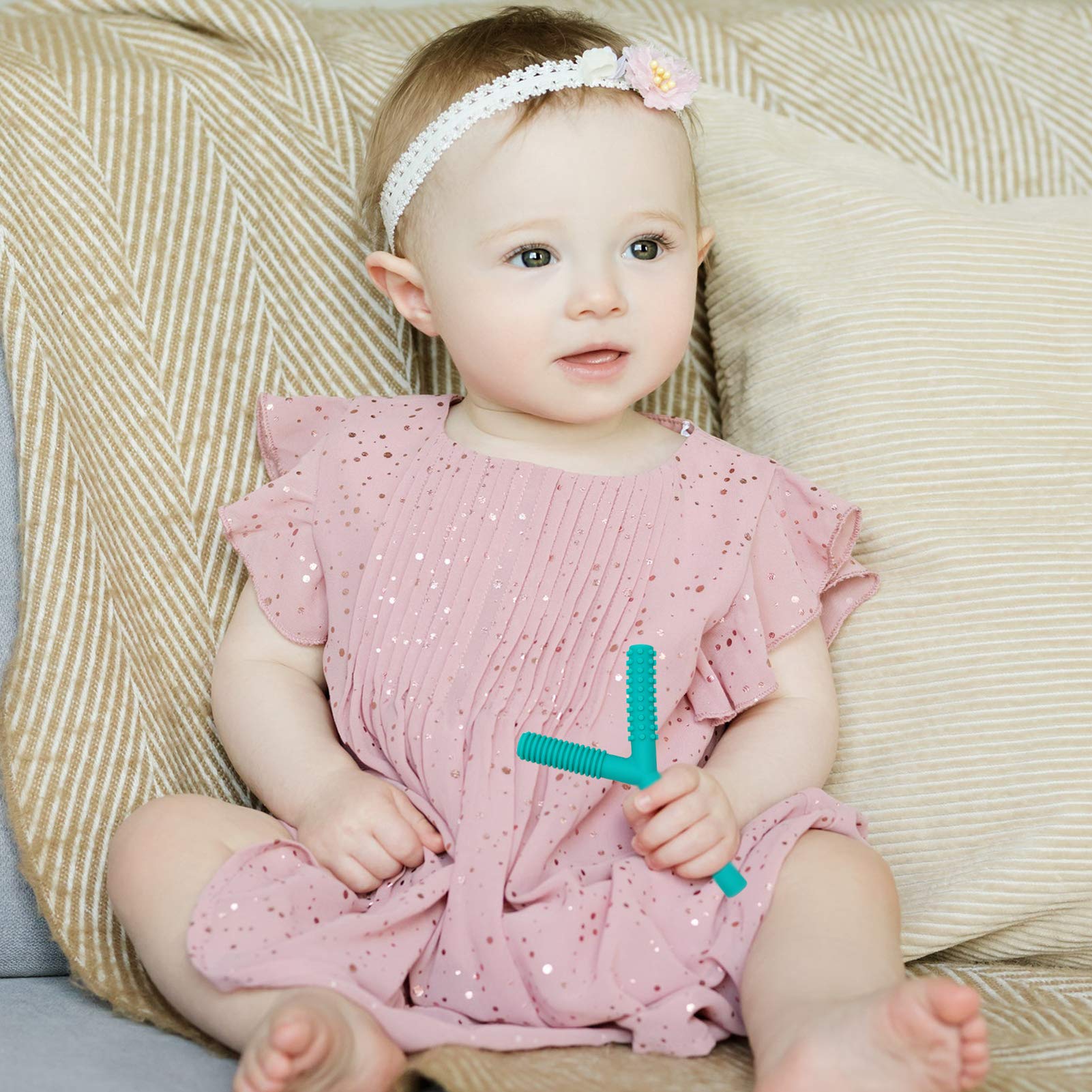 SunCore Direct teether tubes packaged trio suitable as baby shower gift.