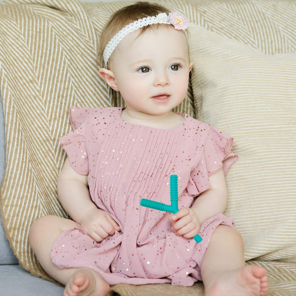 SunCore Direct teether tubes packaged trio suitable as baby shower gift.