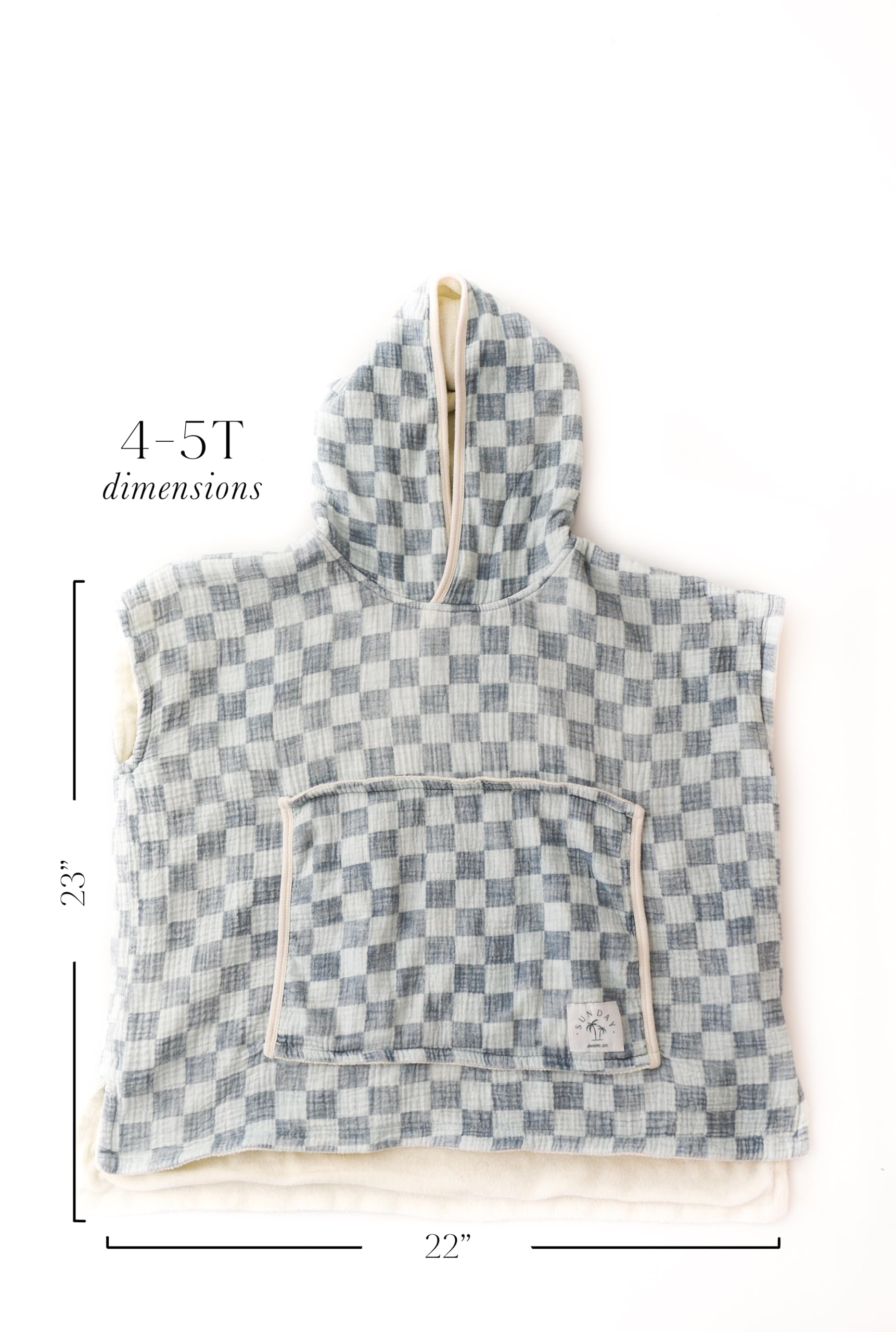 Sunday Swim Co hooded poncho towel worn by toddler for comfortable post-swim lounging