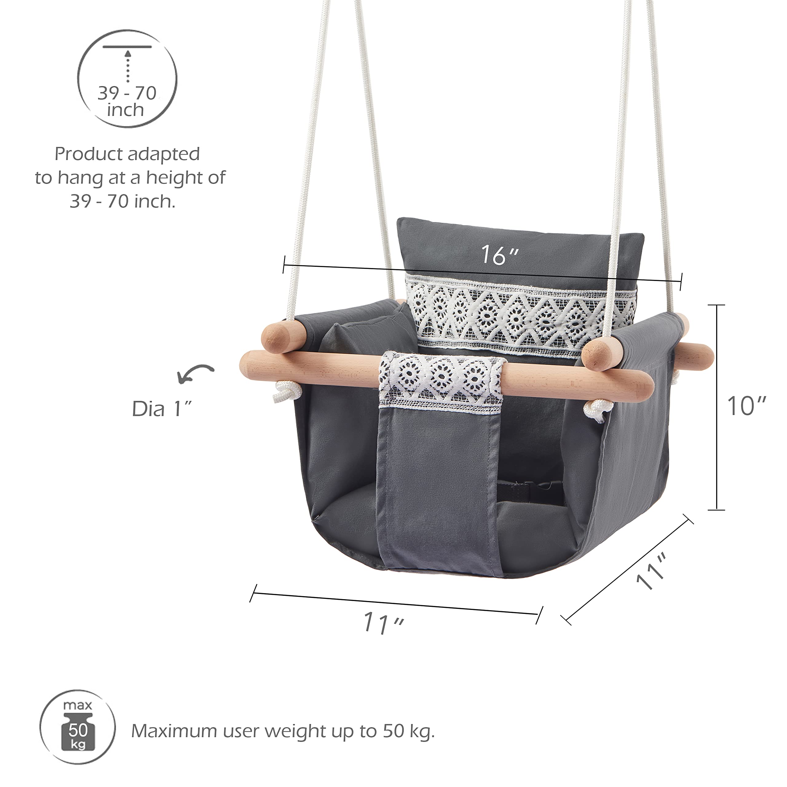 SUNDAYZE baby swing outdoor-hanging demonstrates easy setup for backyard fun