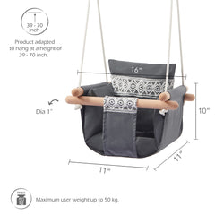 SUNDAYZE baby swing outdoor-hanging demonstrates easy setup for backyard fun