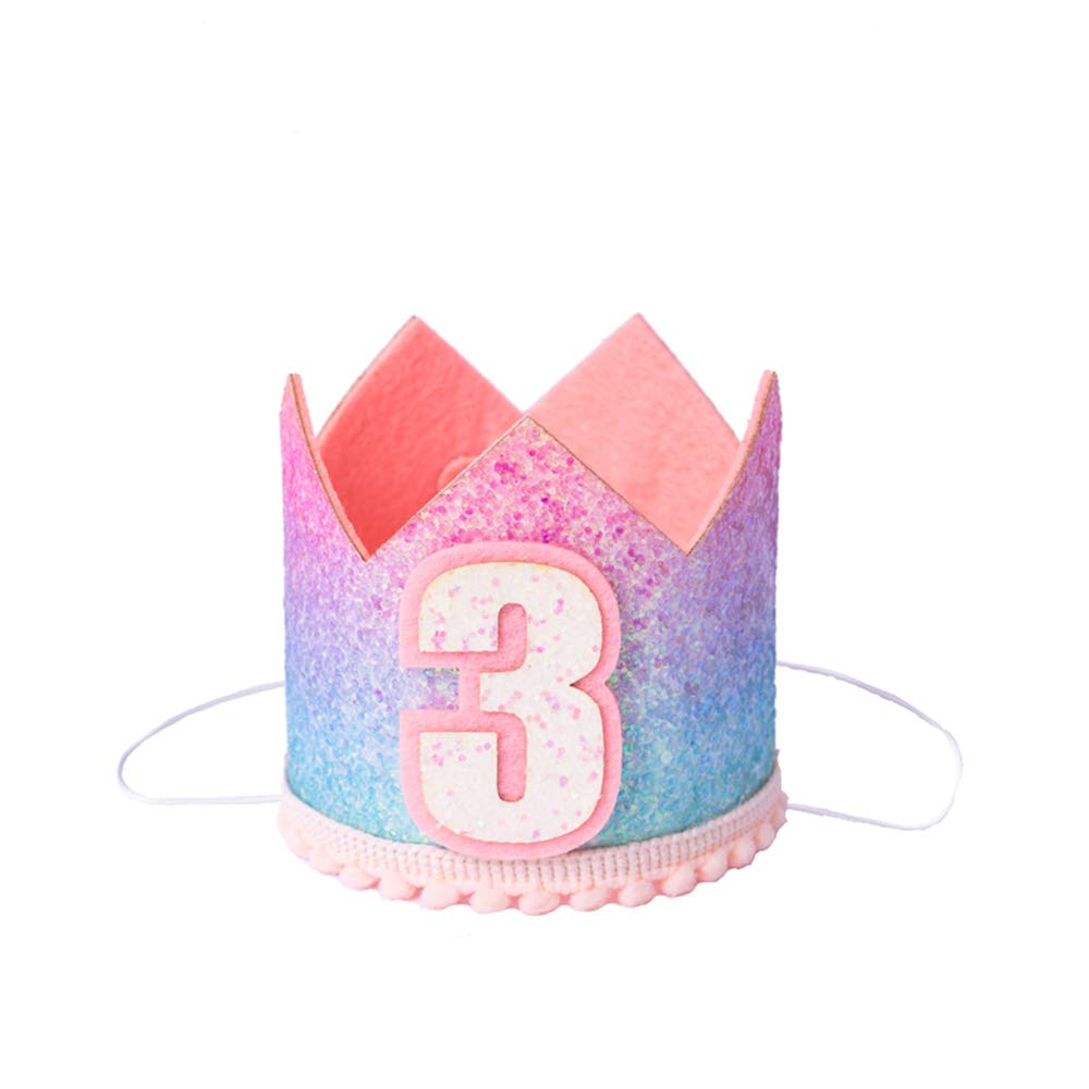 Sundecor Princess Tiara Crown glitter-detail closeup for sparkly birthday photos