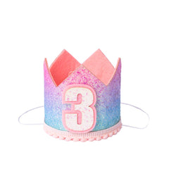Sundecor Princess Tiara Crown glitter-detail closeup for sparkly birthday photos