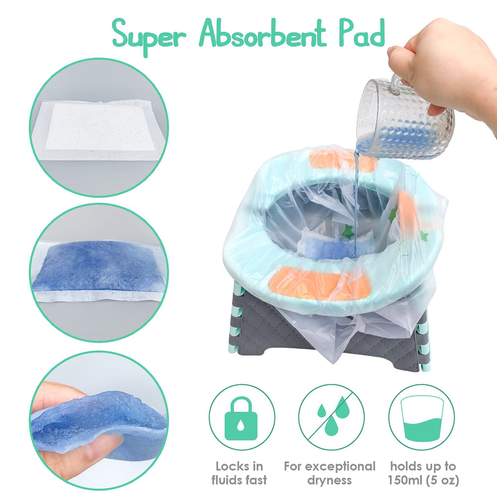 Sundee potty chair liner holds up to 5 ounces of liquid without leaks.