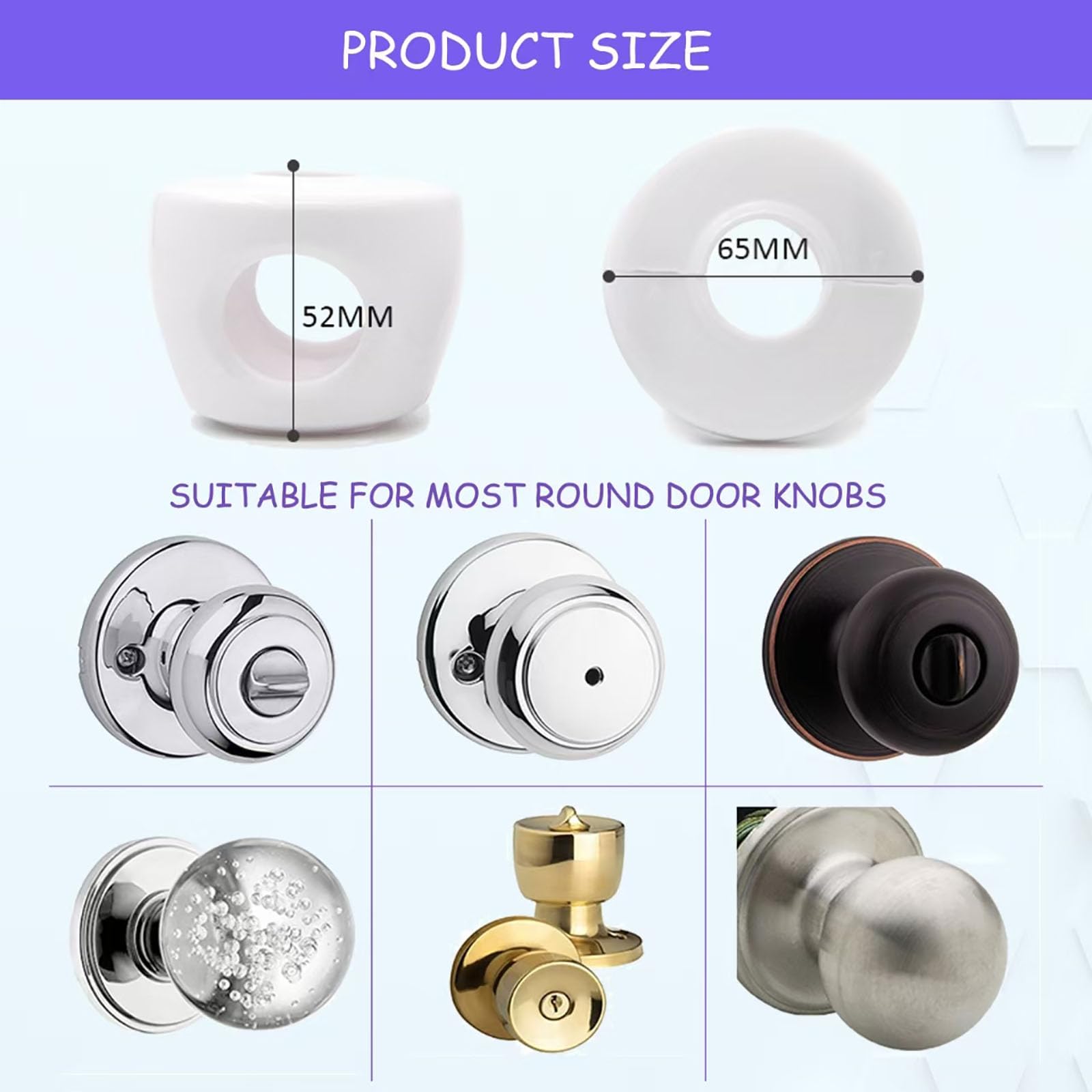 Sunenlyst universal-fit standard round knob shown on a door