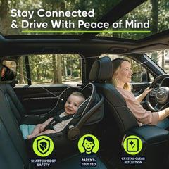 Sunferno Baby Car Mirror shatterproof design resists daily wear during trips.