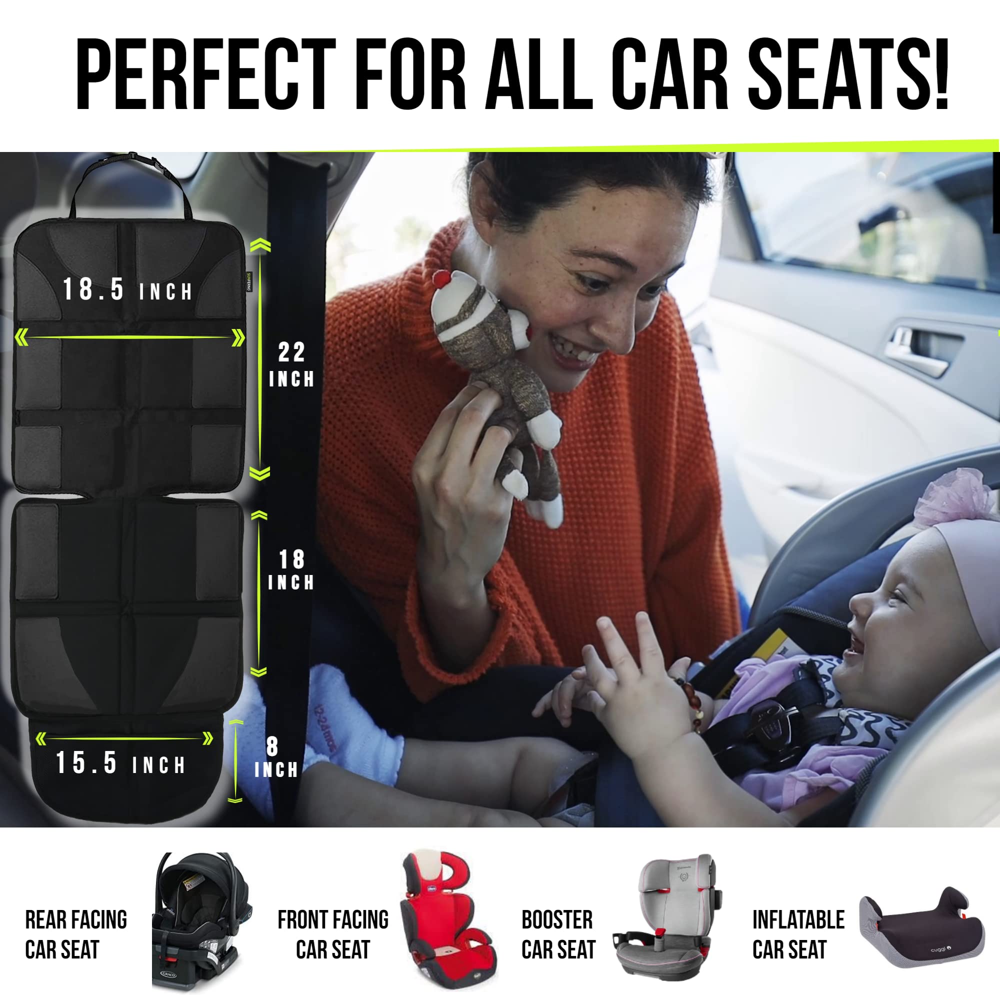 Sunferno car seat protector safe for leather seats with no stains or residue
