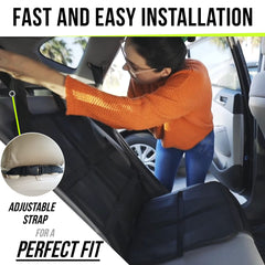 Sunferno car seat protector storage pockets organize snacks and toys on the go