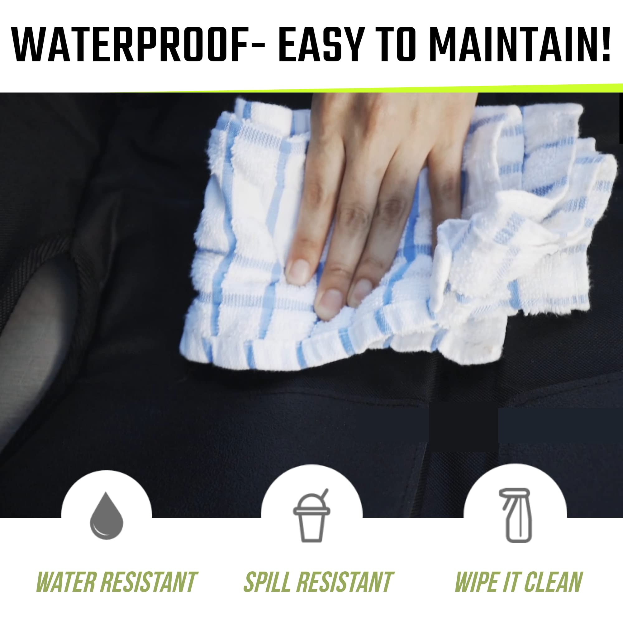 Sunferno car seat protector waterproof layer guards against spills
