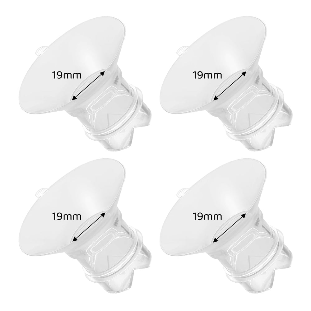 Suniceme 19mm flange inserts closeup, BPA-free silicone for safe, comfortable pumping.
