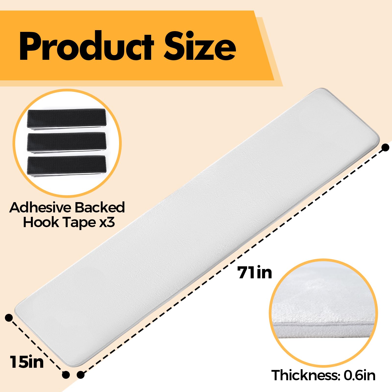SUNICO thick memory foam fireplace baby proofing 71x15 side view shows full coverage and comfort