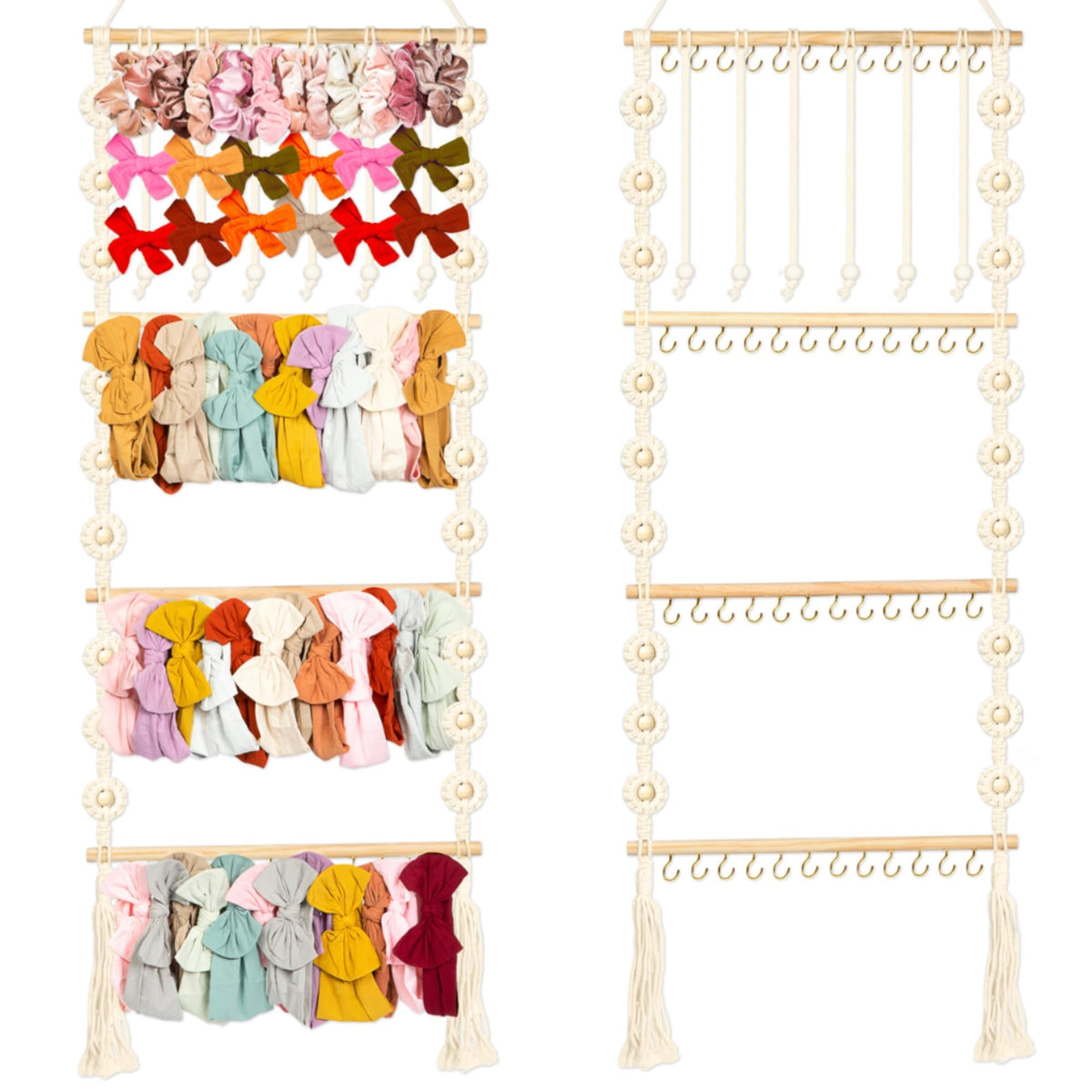 Sunlit Market headband holder showcases a bow display for easy outfit access.