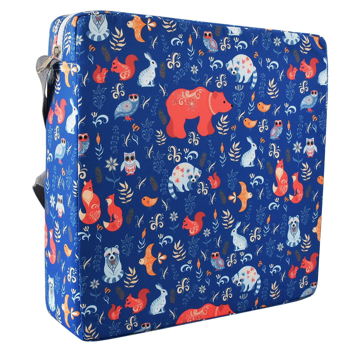 Sunmall blue bear front view booster provides secure, comfortable toddler dining.