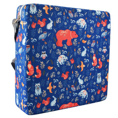 Sunmall blue bear front view booster provides secure, comfortable toddler dining.