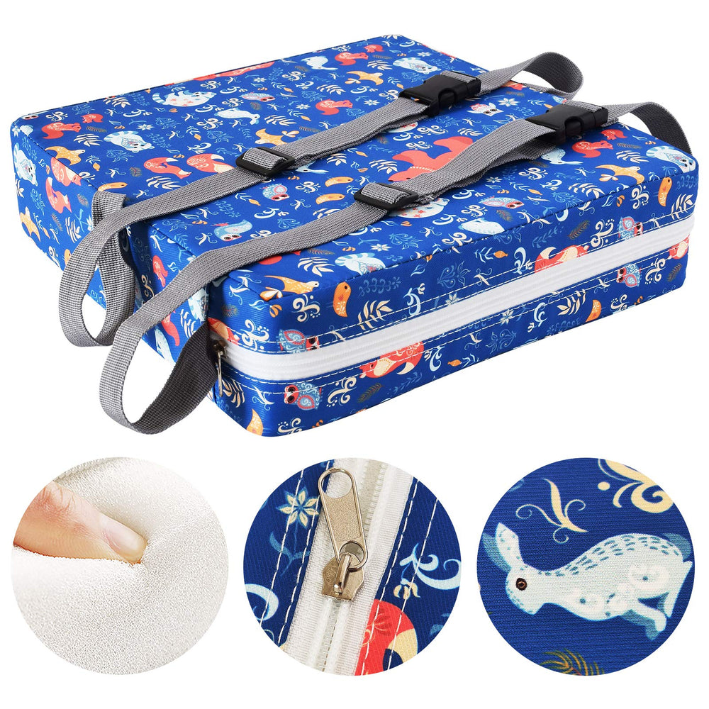 Sunmall blue bear side view highlights adjustable strap for different chair sizes.