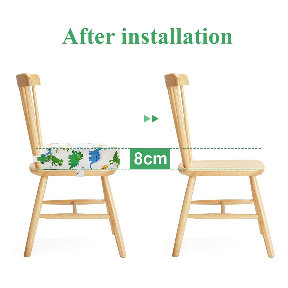 SUNMALL booster with adjustable straps secures chairs and prevents slipping during meals.