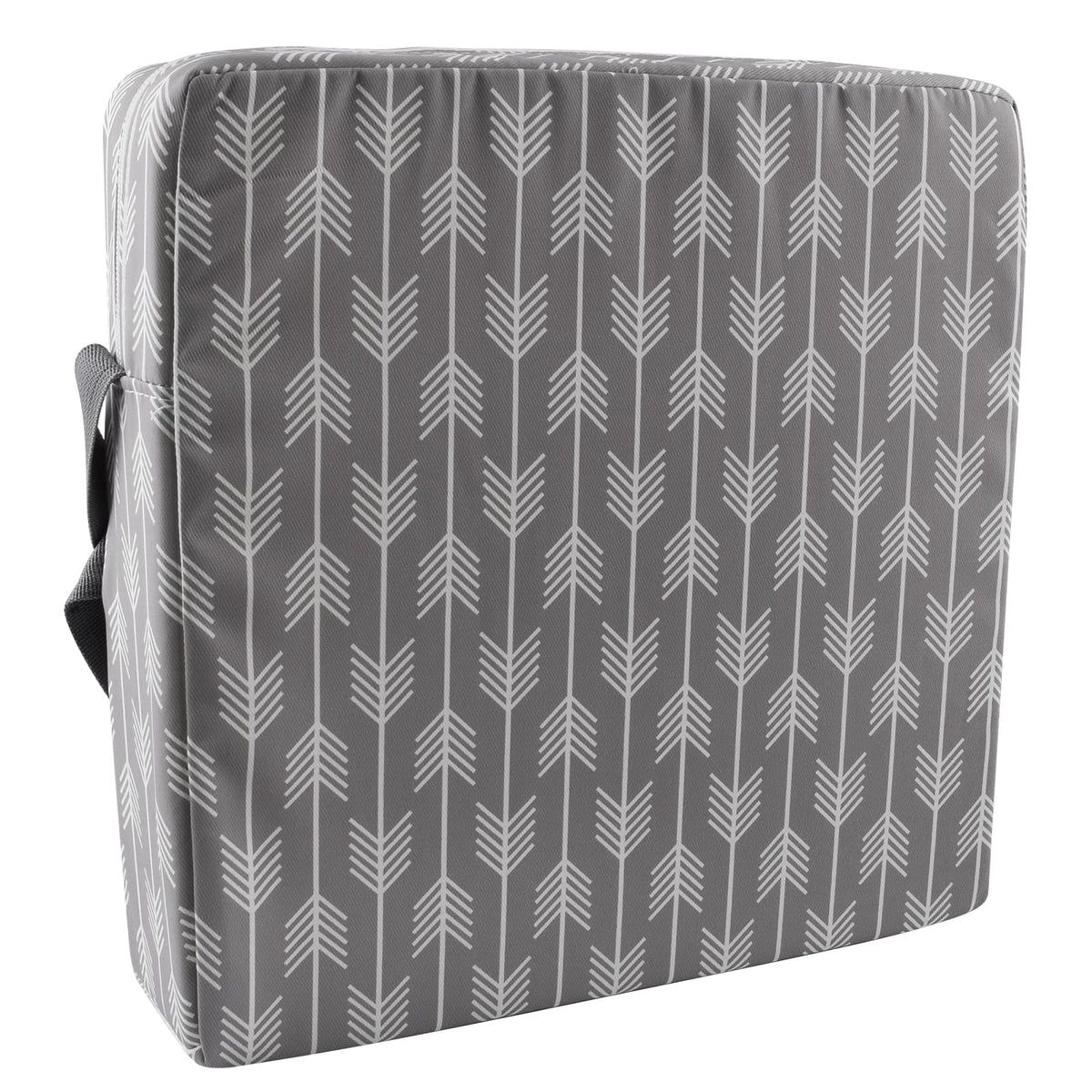 SUNMALL dining chair booster front view—grey arrow—for secure toddler meals