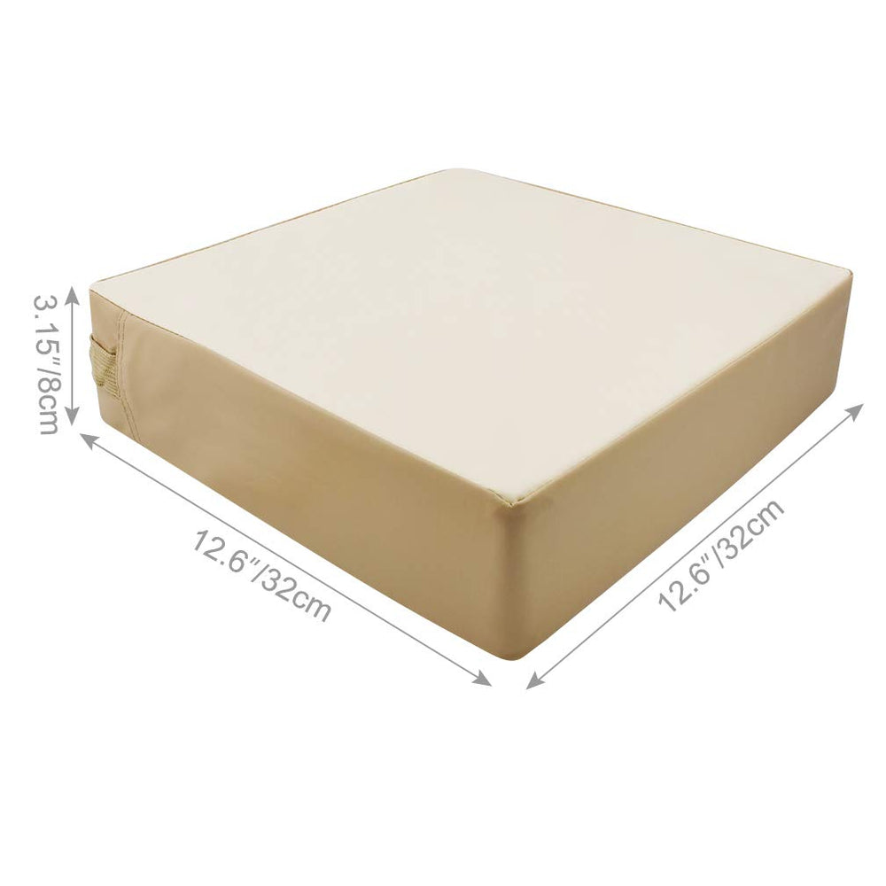 Sunmall heightening cushion on chair in use improves seating height during meals.